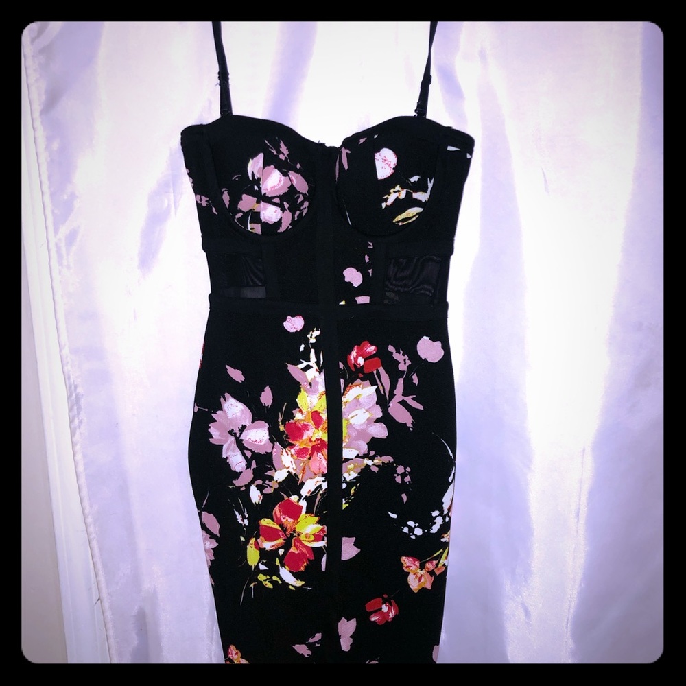 Black Floral Date Night Dress